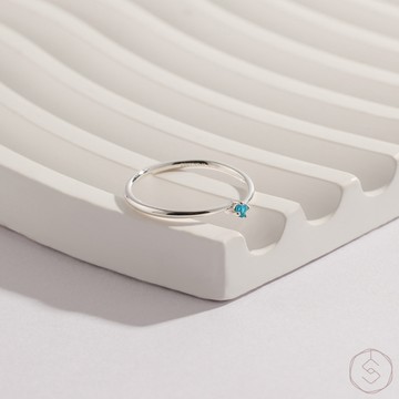 (絕版) 繆思MUSE | 磷灰石 S925純銀 | 經典單鑽線戒