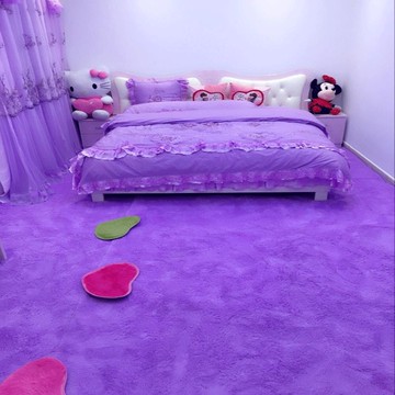 現代純色絨毛客廳茶幾地毯臥室床邊床前滿鋪兒童房間地毯榻榻米墊