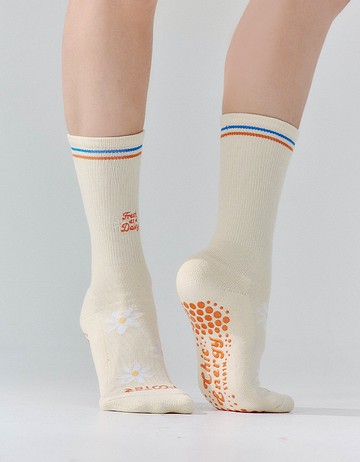 Chic Energy 止滑襪- 米色(雛菊)