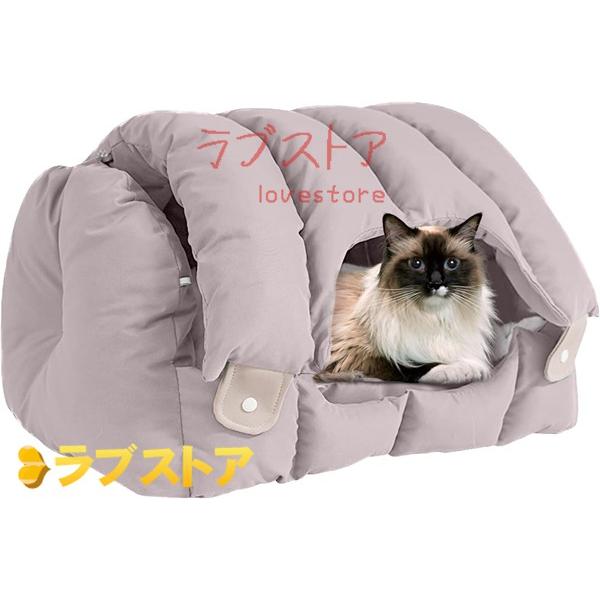 猫ベッド 2way 猫ハウス ペットベッド 冬用 もこもこ 暖かい 可愛い