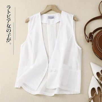 夏季薄款雪紡馬甲外套女士寬松V領外搭防曬開衫寬松馬夾背心上衣