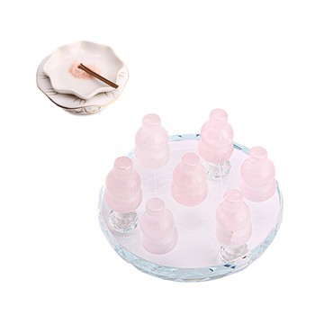 催旺人緣粉晶葫蘆七星陣 (招貴人/好姻緣/招桃花/居家擺件)