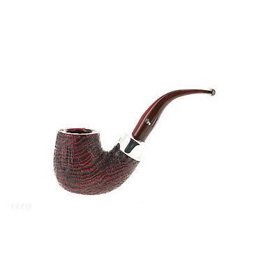 ピーターソン 喫煙用パイプ Pipe Peterson of Dublin KAPRIES red sandblasted bent billiard silver ring