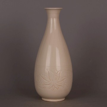 定窯刻花玉壺春瓶 仿宋代 出土瓷器 五大名窯裝飾古典家居擺件品