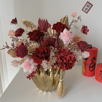 SEE看見花藝設計|新年|永生玫瑰 |招財|富貴霞光不凋新年盆花