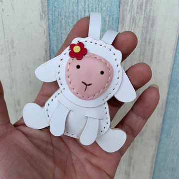 療癒小物 白色 可愛 小綿羊 純手工縫製 吊飾 小尺寸