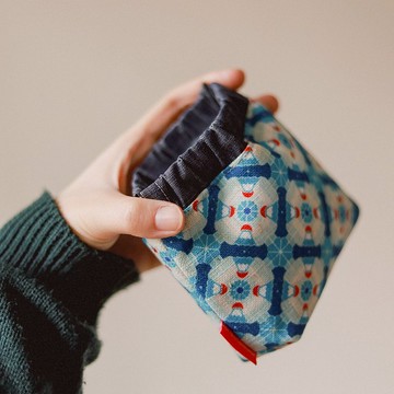 【口金包】磁磚富士山 / 深藍