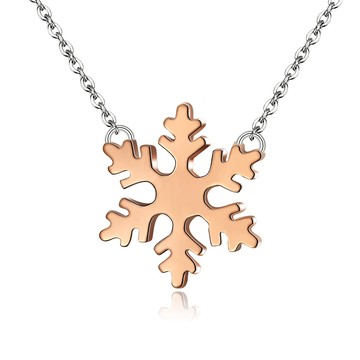 聖誕獨家禮物．白鋼項鍊｜雪花．客製刻字