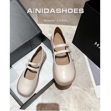 復古瑪麗珍單鞋女春秋2023年新款平底日系jk學院英倫風厚底小皮鞋