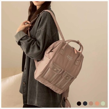 天藍小舖-(小)彩色軟糖口金帆布後背包-共5色-$790【A12122276】