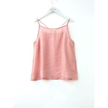 YIMIAN 夏款上新原創純色百搭洋氣苧麻透氣吊帶背心26002