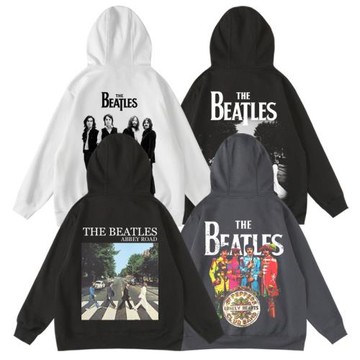 披頭士Beatles約翰列儂印花衣服周邊連帽套頭衛衣男女文藝小清新