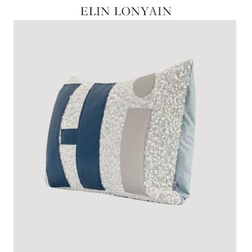 皮質拼接雪尼爾兒童房靠墊抱枕