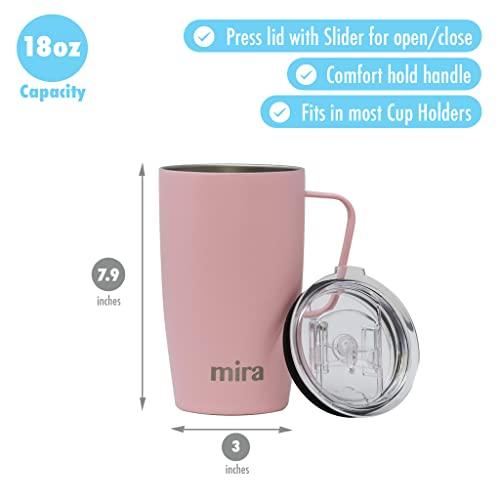 MIRA 18 oz Insulated Coffee Mug with Handle and Lid, Cup Holder  並行輸入品