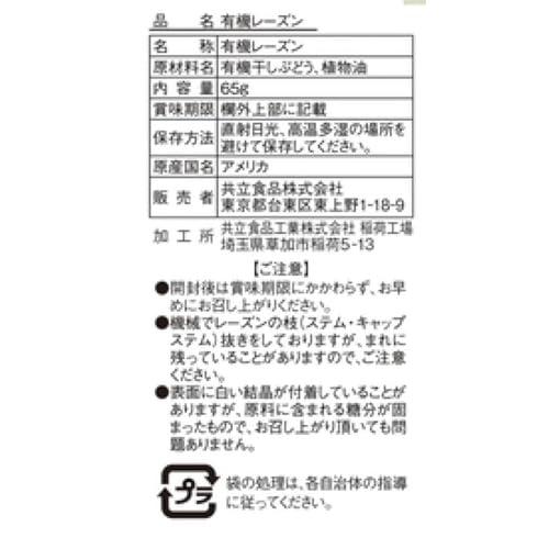 共立食品 有機レーズン 65g×10袋