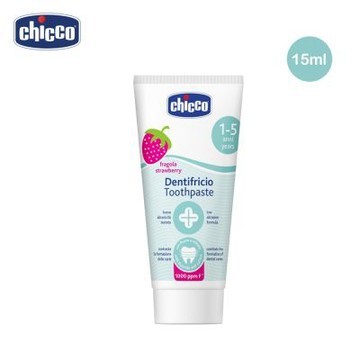 【Chicco】兒童木醣醇含氟牙膏15ml-水果草莓