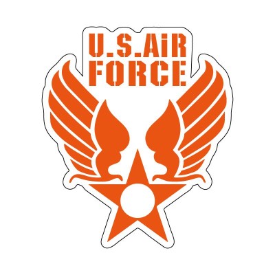 透明 アメリカ空軍 ステッカー オレンジ 1枚 ミリタリー ステンシル アメリカン U.S.AIR FORCE アメリカ | LINEショッピング