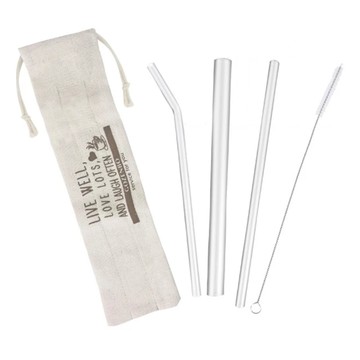 GOZENBO 御膳坊 輕時光加長玻璃吸管組 附袋  1組  5個