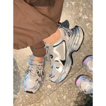 YOUNGER LURE老爹鞋銀色2025新款爆款百搭休閑運動增高厚軟底女鞋