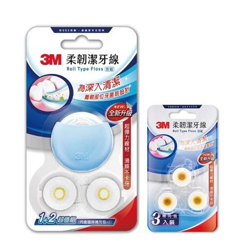 3M 柔韌潔牙線 (1顆潔牙線+5顆補充包)-馬卡龍造型/顏色隨機出貨