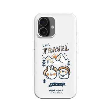 iPhone 17 SolidX 白 - 懶散兔與啾先生 Lazy Rabbit and Mr.Chu - Let's travel