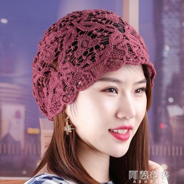 頭巾帽鏤空帽子女春夏天薄款透氣頭巾帽單層時尚百搭遮白發包頭帽空調帽 簡約家 台灣樂天市場 Line購物