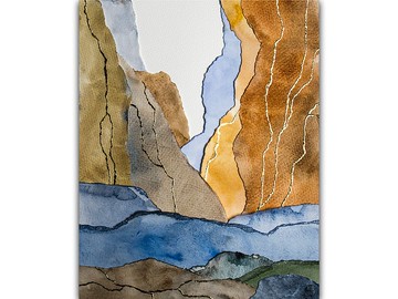 大峽谷繪畫原創藝術混合媒體藝術品拼貼技術