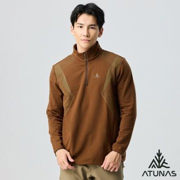 【ATUNAS 歐都納】男款POLARTEC THERMAL PRO保暖拉鍊衫A1PS2522M深棕/輕量/舒適/戶外/專業登山
