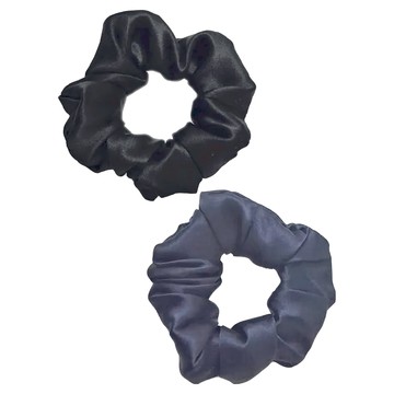 BIOAM 佰歐安 天然蠶絲甜甜圈護髮髮圈 Set 2 防靜電 彈性髮圈  深藍色 + 黑色
