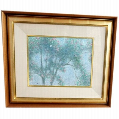 中古 良品 油彩画 牛島憲之 つばき 5号