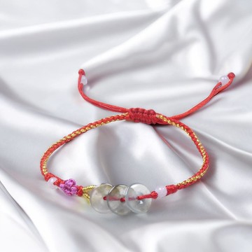 玻璃種翡翠平安扣編織手鍊 | 天然緬甸玉翡翠A貨 | 送禮