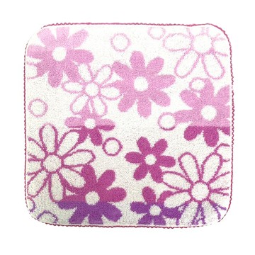 Gemini 双星毛巾 繽紛花樣小方巾 棉紗 紫色 25x25cm  3條