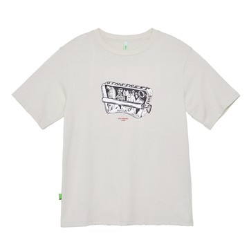 5th STREET｜男裝｜蝴蝶標型罐頭印花短袖T恤｜灰卡其