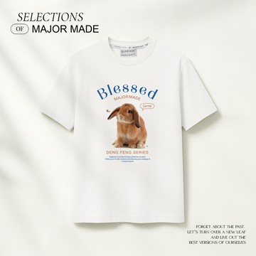 垂耳兔兔立體印花短T