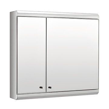 好物良品 掛牆式雙開門極簡浴室收納鏡櫃 不鏽鋼色 60 x 13 x 55cm  1個