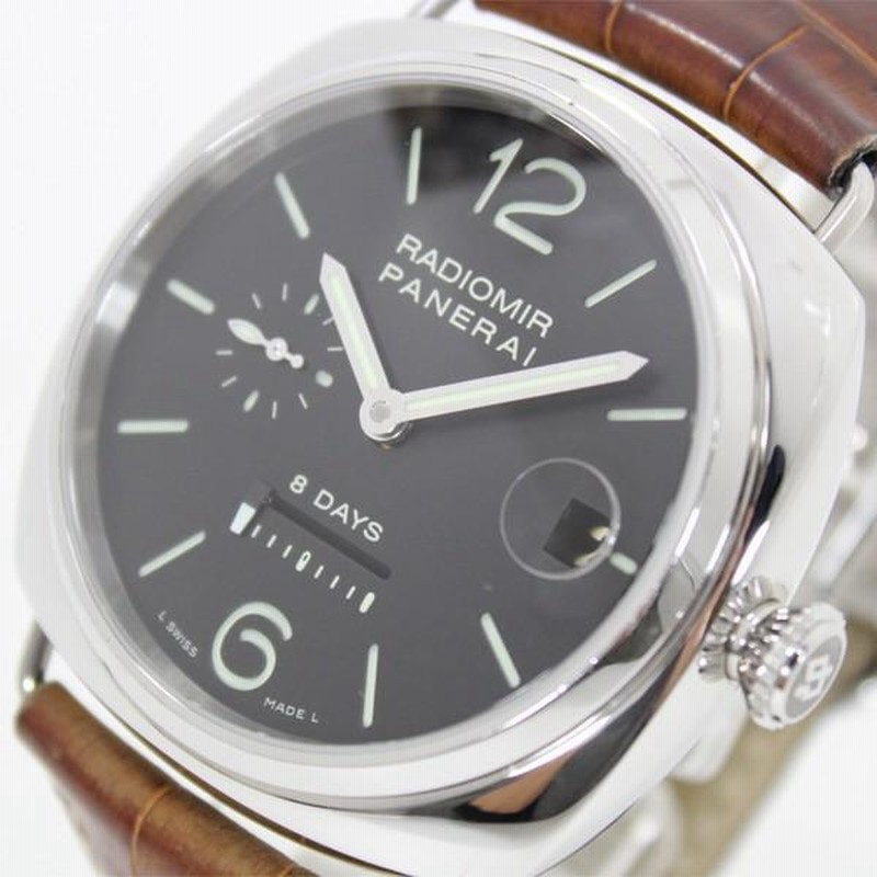 PANERAI パネライ ラジオミール 8days 8デイズ SSx革 Dバックル 手巻き PAM00268 メンズ 裏スケルトン メンズ |  LINEブランドカタログ