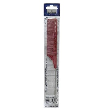 日本YS-116 專業美髮尖尾梳(尾端不锈鋼) 紅色/ 日本美髮沙龍專業用商品 耐熱 220℃