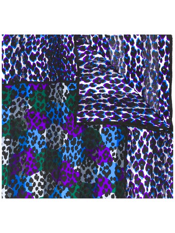 Saint Laurent Pre-Owned - animal print scarf - women - Silk - One Size - Blue