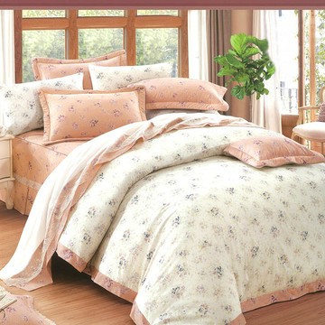 雙人床罩 / 七件式 / 40支精梳棉 / 優雅花雨 台灣製