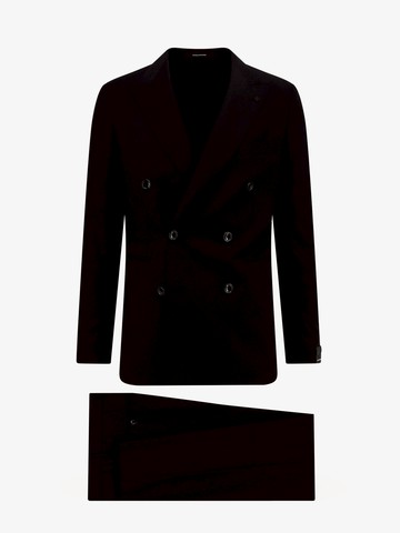 Wool suit with peak lapel and removable brooch iconic detail - TAGLIATORE - gender_Man
