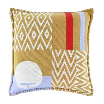 Hermes 愛馬仕 Enigmatic緹花織羊毛和喀什米爾抱枕(50cm/駝)