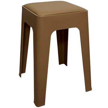 【AOTTO】莫蘭迪貓抓皮加厚疊加方形椅凳2入-咖啡色( ID-001BR*2)