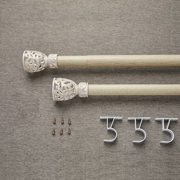 PRIELLE 格蕾絲 35mm 窗簾桿  90-270cm  白金