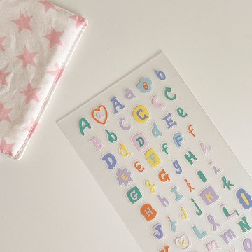 Candy Alphabet 霧面磨砂透明貼紙