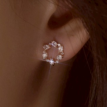 韓國飾品官方直營【WING BLING】14k 花圈鋯石耳環 (閨蜜禮物 | 情人送禮 | 射手座生日禮物🎁)