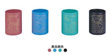 徠福 鐵製地圖筆筒 7.5X10cm（紅、藍、綠、黑） / 個 NO.2341