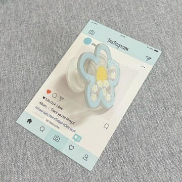 ✨桃園出貨✨韓系ins藍色花朵搖搖樂氣囊手機支架2026可伸縮懶人桌面看劇支撐