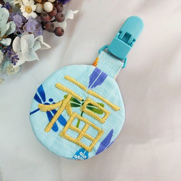 和風昆蟲大福。圓形平安符袋 (可繡名字)