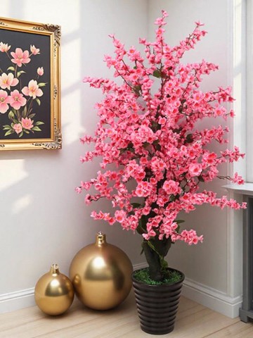免運 附發票 公司貨 仿真植物 假樹 裝飾綠植 人造樹 仿真桃花樹室內裝飾大型盆栽綠植假花仿真花客廳假樹櫻花植物擺設工廠現貨直銷 店長新品推薦 售後保障 全館折扣 5F1024