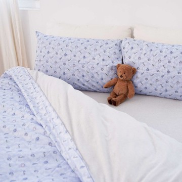 (雙人)天然MIT有機棉松鼠緹花針織寢具組-麻花灰∣四件組/麻花控